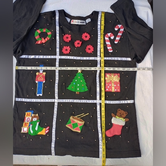 Chaus Women Holiday Shirt Christmas Ugly Party Vintage Retro Winter Long Sleeve - Picture 12 of 15